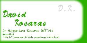 david kosaras business card